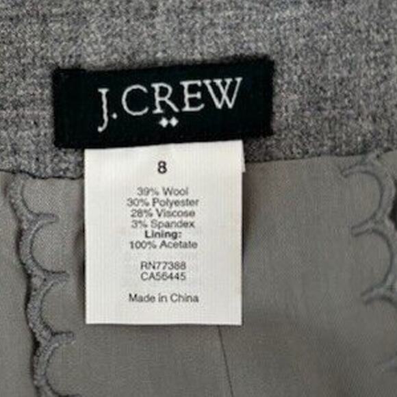 J. CREW FACTORY Grey Gray Business Casual Coquette Jacket Peplum Blazer Size 8 - Picture 4 of 13